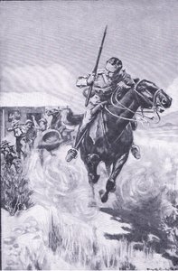 Escape of a scout, fra After Pretoria: The Guerilla War utgitt av Harmsworth Bros Limited