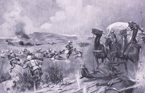 Angrepet på konvoien ved Buffelspoort, illustrasjon fra After Pretoria: The Guerilla War, 1902