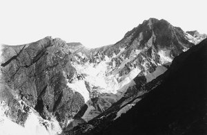 Fantiscritti-marmorbruddet i Apuan-alpene, i Toscana, sett fra Belgia (s/hv-bilde)