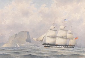 Clipperskipet #39;Norwood#39; (1854), ca. 1854–57 (akvarell) av A. E. Morris