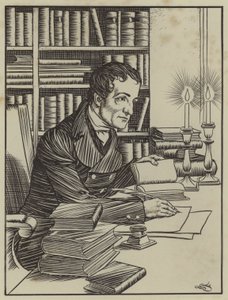 Illustrasjon for The Essays of Elia av Charles Lamb (litho) av A. Garth Jones