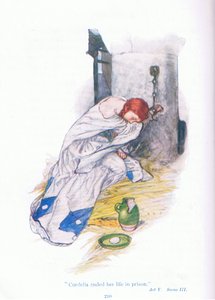 Cordelia endte livet i fengsel (King Lear), fra Tales from Shakespeare pub. av Ward Lock & Co Ltd