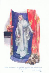 Til betrakterens forundring kom statuen ned fra pidestallen (A Winter