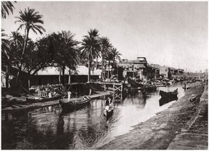 Ashar Creek som fører til Shatt al-Arab, Basra, Irak, 1925.