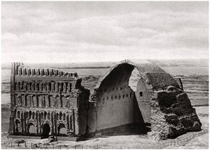 Taq-i Kisra fra luften, Ctesiphon, Irak, 1925