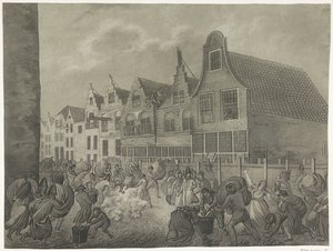 Kollaps av forskalingen langs Kortendijk i Gorinchem, 1809 Fire plater av flommen i 1809 dedikert til kong Louis Napoleon (serietittel)