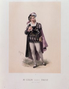 Monsieur Colin i rollen som Faust, opera av Charles Gounod (litografi av A. Morton