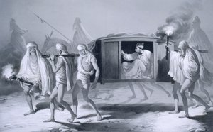 Post-chaise i indisk stil i Punjab mellom Loudiana og Amritsar, 1859.