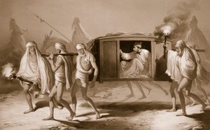 Post-chaise i indisk stil i Punjab mellom Loudiana og Amritsar, 1859.