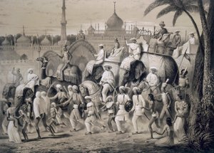 Lucknow, hovedgaten, fra "Voyages in India", 1859.