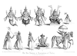 De ti avatarene eller inkarnasjonene til Vishnu. av A. Thom