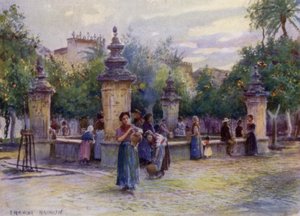 Cordova, Patio de los Naranjos (farge litho)