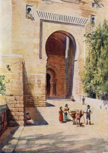 Alhambra, rettferdighetsporten (farge litho)