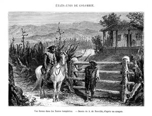 En gård, Colombia, Sør-Amerika, 1800-tallet