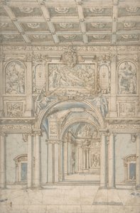 Studie av interiøret til Santa Maria Maggiore i Roma, 1621-46. av Abbate Paolo de Angelis