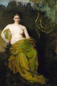 Halvdrapert figur
