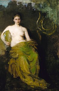 Halv drapert figur, ca. 1885. av Abbott Handerson Thayer