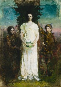 Mine barn Mary, Gerald og Gladys Thayer, ca. 1897. av Abbott Handerson Thayer
