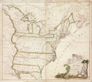 Amerikas første nasjonale kart, 1784 av Abel Buell