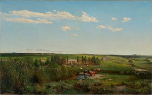 ""Le domaine de Mount Fyans en Australie"" (Mount Fyans homestead) Peinture de Louis Buvelot (1814-1888) - 1869 - Oil on canvas Dim 58,6x95,3 cm National Gallery of Australia, Canberra   1325190   no       norwegian Successfully Translated  Original: Portr av Abraham-Louis Buvelot