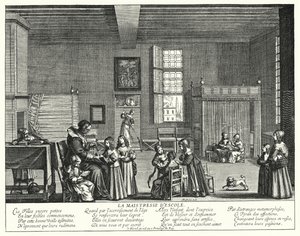 Skolemistressen (gravering) av Abraham (after) Bosse