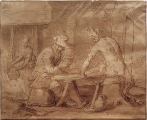 Satyren hos bonden av Abraham Bloemaert