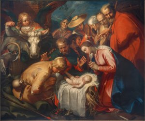 Tilbedelse av hyrdene av Abraham Bloemaert