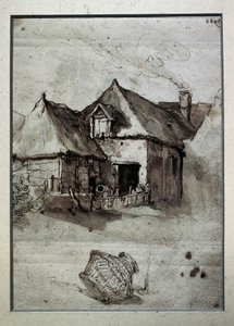 Hytte med flettet kurv, slutten av 1500-begynnelsen av 1600-tallet (gravering) av Abraham Bloemaert