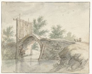 Steinbro med tregjerde av Abraham Bloemaert