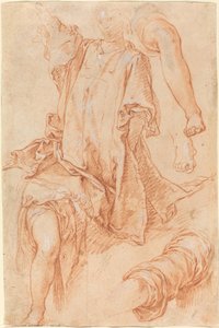 Studier av ben og draperi [recto] av Abraham Bloemaert