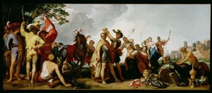 Kroningen av Alexander den store (356-323 f.Kr.) (olje på panel) av Abraham Bloemaert
