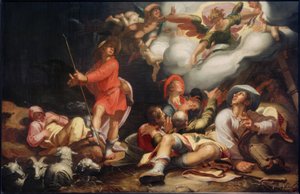 Bebudelse til hyrdene av Abraham Bloemaert