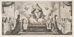 Almanach for 1639: Ludvig XIII og Anne av Østerrike betro kongeriket og prinsen un..., 1639. av Abraham Bosse