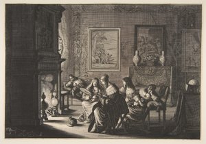 Foolish Virgins Sleeping Foolish Virgins Sleeping Venter på ankomsten til Lepo..., ca. 1635. av Abraham Bosse