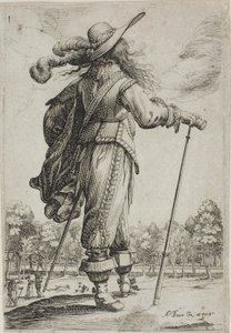 Mann med stokk, sett bakfra, fra The Garden of French Nobility av Abraham Bosse