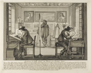 Gravøren og etseren, 1642 av Abraham Bosse