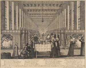 Sykehuset til veldedighetssykehuset, ca. 1639. av Abraham Bosse