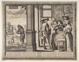 Den fortapte sønn forlater hjemmet, ca. 1636. av Abraham Bosse
