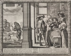 Den fortapte sønnen: Den fortapte sønnen sier farvel til sine foreldre av Abraham Bosse