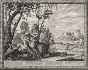 The Prodigal Son: The Prodigal Tending the Pigs av Abraham Bosse