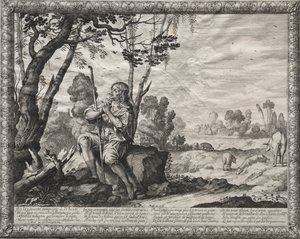 The Prodigal Son: The Prodigal Tending the Pigs. av Abraham Bosse