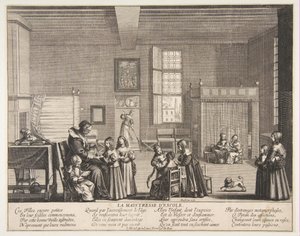 Skolefruen, ca. 1638. av Abraham Bosse