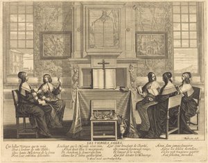De vise jomfruer ved bønn av Abraham Bosse
