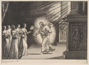 De kloke jomfruene foran Kristus av Abraham Bosse