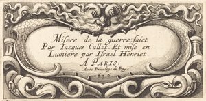 Tittelside for Callots "The Small Miseries of War" av Abraham Bosse