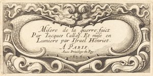 Tittelside for Callots "The Small Miseries of War" av Abraham Bosse