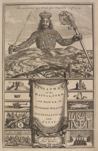 Tittelside til "Leviathan, eller The Matter, Forme, & Power of a Common-Wealth Ecclesiasticall and Civill" av Thomas Hobbes