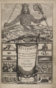Tittelside til "Leviathan, eller The Matter, Forme, & Power of a Common-Wealth Ecclesiasticall and Civill" av Thomas Hobbes