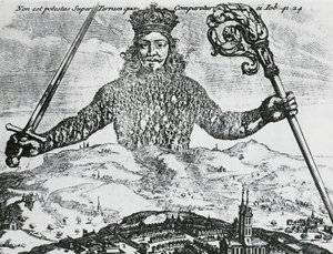 Tittelside til "Leviathan, eller The Matter, Forme, & Power of a Common-Wealth Ecclesiasticall and Civill" av Thomas Hobbes