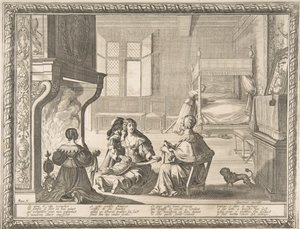 Besøk av Nursemaid, 1633. av Abraham Bosse
